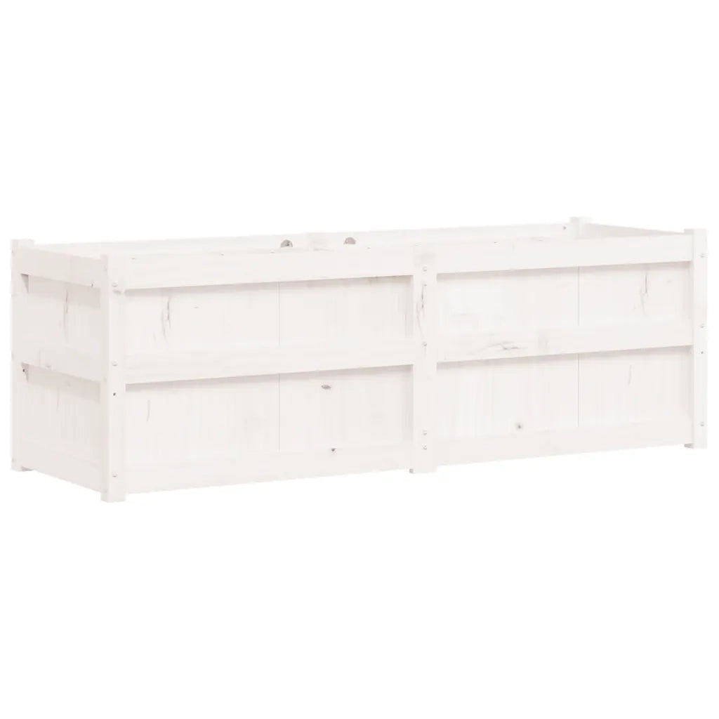 Fioriera da Giardino-Vaso da Esterno Bianca 150x50x50 cm Legno Massello di Pino