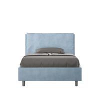 Letto 1 Piazza E Mezzo 120x210 cm Senza Rete Imbottito in Microfibra Antea Large Azzurro