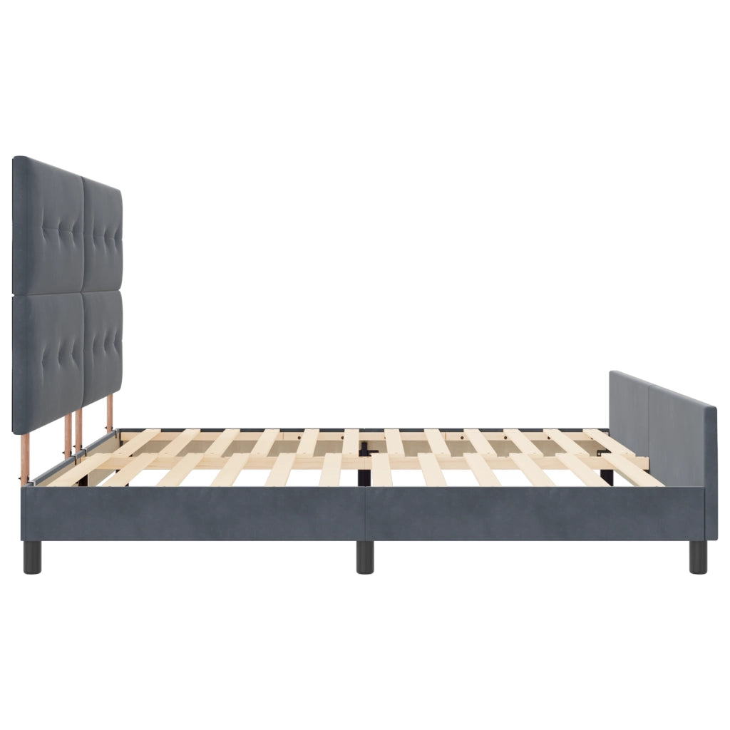 Letto Matrimoniale Grigio Scuro 200x200 cm in Velluto