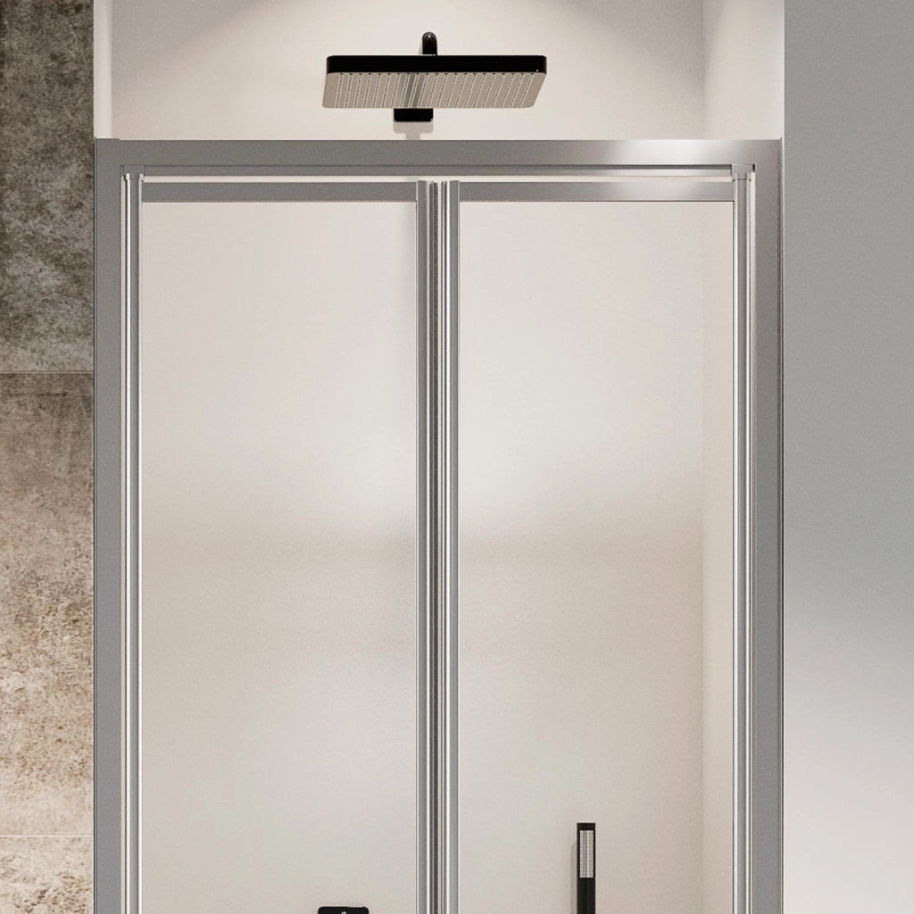 Porta Doccia 80CM H185 Cristallo Trasparente Apertura Saloon con Doppia Anta Battente mod. Clint