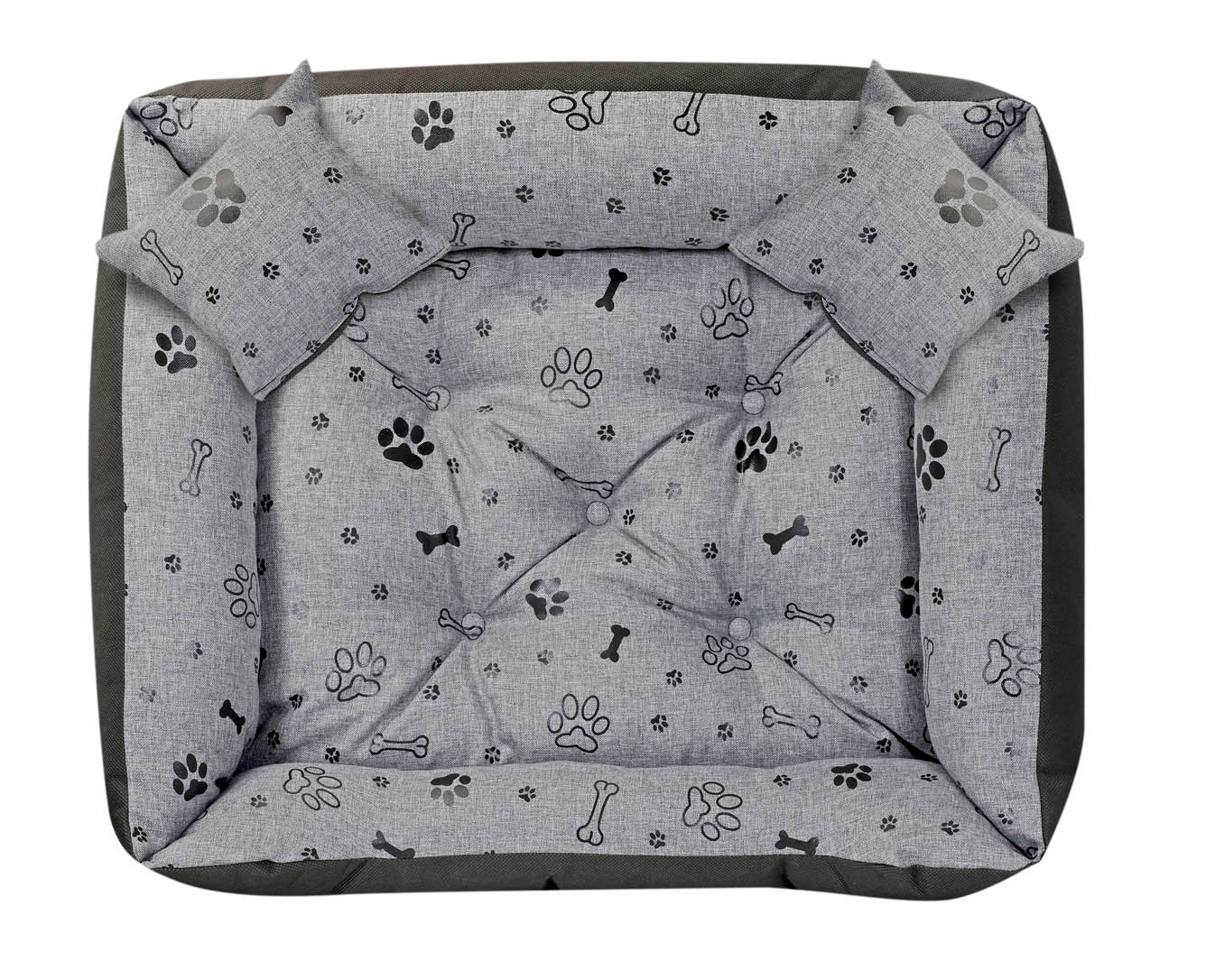 AIO FACTORY 115x95 cm Letto per cani impermeabile Ossa nere