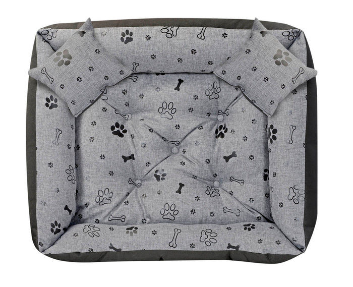 AIO FACTORY 115x95 cm Letto per cani impermeabile Ossa nere