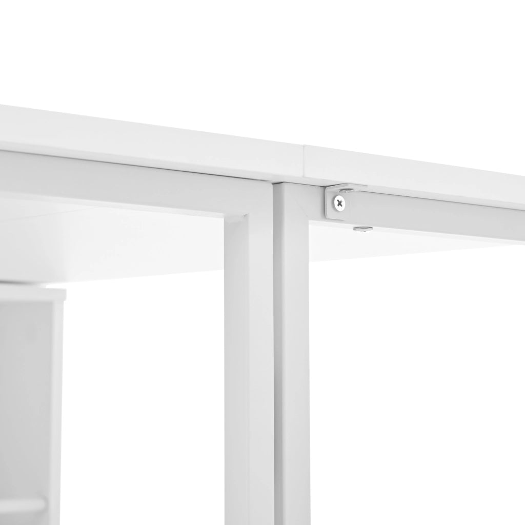 Tavolo Bar Allungabile Reversibile con Credenza e Vetro ¨C Xylo ¨C Bianco