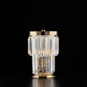 Lumetto Moderno Schuber Metallo Oro E Cristallo 1 Luce E14