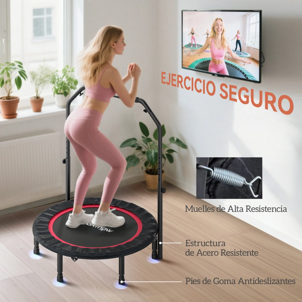 Letto Elastico Pieghevole con Manico Regolabile ¨C zephmum ¨C Acciaio Rosso Nero ?102 cm