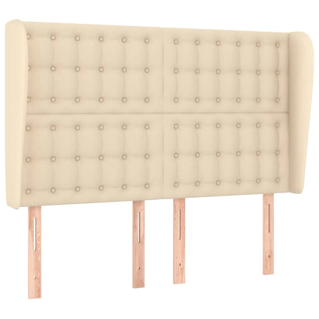 Testiera ad Orecchio Crema 147 x 23 x 118/128 cm in Tessuto 3118393
