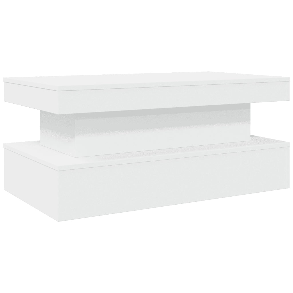 Tavolino da Soggiorno con Luci LED Bianco 90x50x40 cmcod mxl 113314