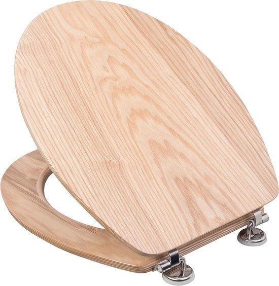 Bracciale per WC in legno reale - confortevole - design elegante - rovere