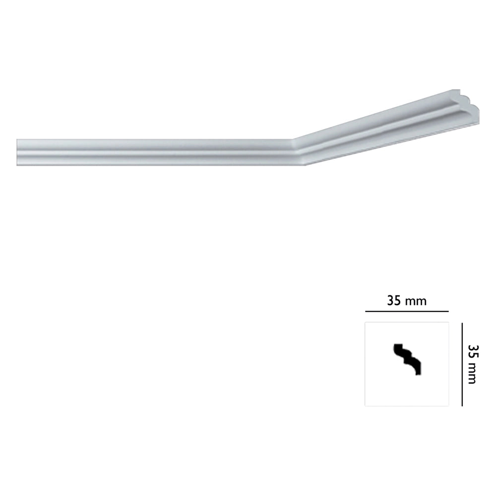 105pz cornice decorativa per soffitto mod. i735 - mm 35 x  35 cod:ferx.913126nlm