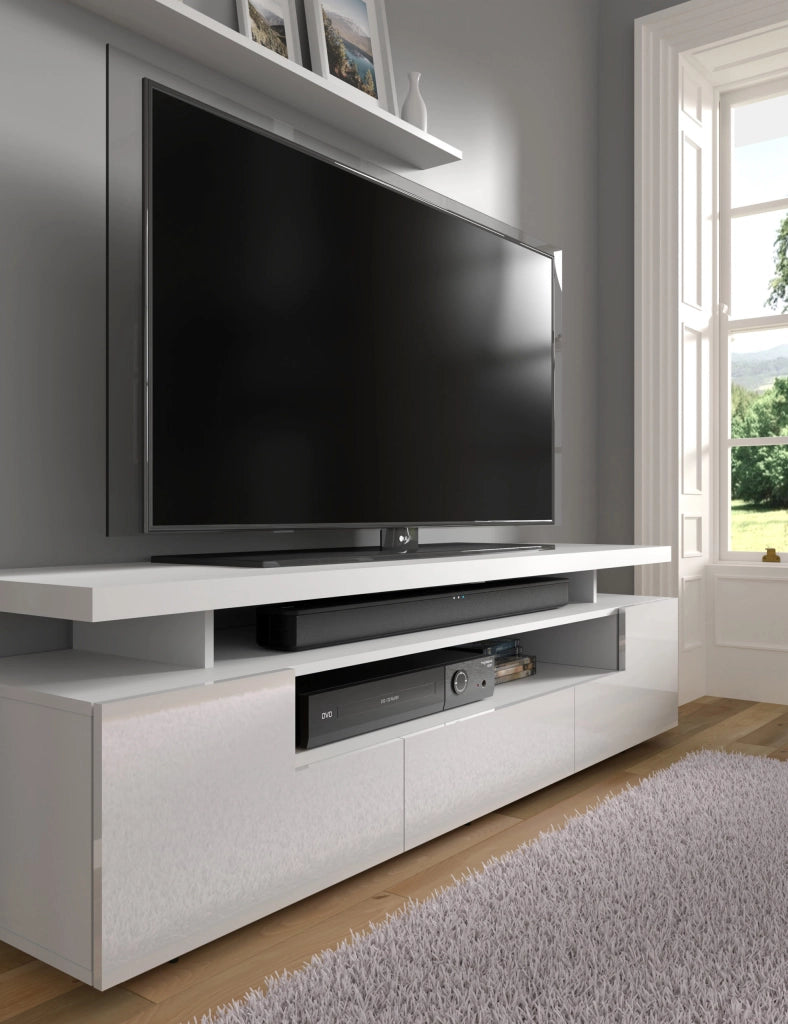 ARMADIO TV EVA 180 BIANCO OPACO BIANCO LUCIDO
