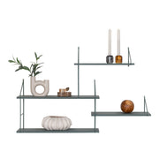 Mensola Harlem, Verde, Legno, 17,5x99x62 cm