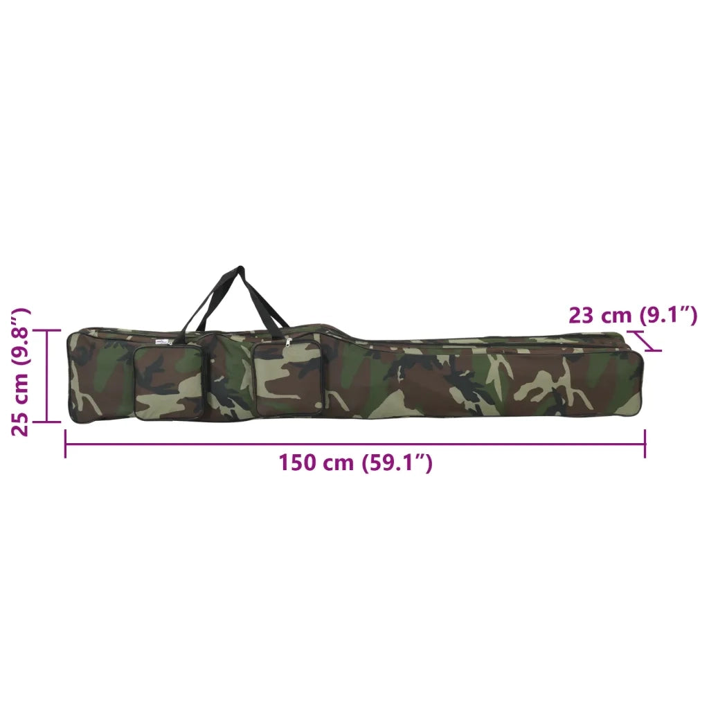 Borsa per Canna da Pesca Verde Mimetico 150 cm Tessuto Oxford CFW9130346