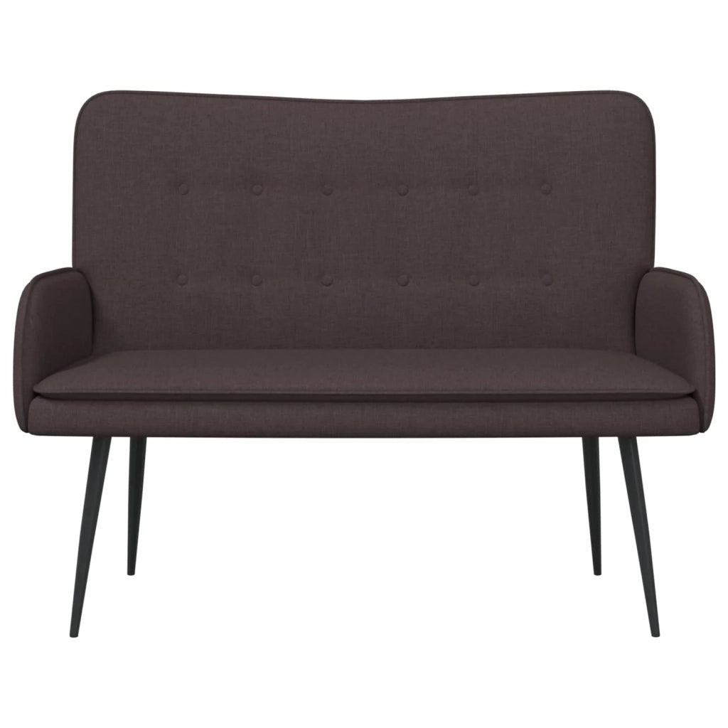 Divano a 2 Posti Marrone Scuro 115 x 61 x 87 cm Tessuto