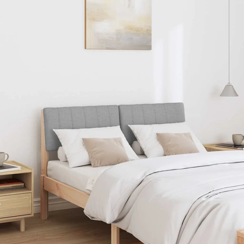 Testiera imbottita-Testiera con Cuscini-Testata Grigio chiaro 120 cm Pino massello 612362