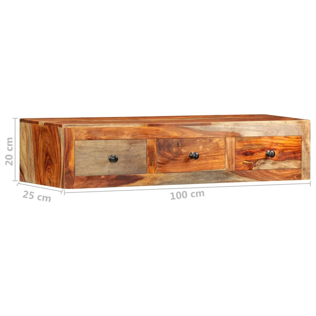 Tavolo Consolle da Parete 100x25x20 cm in Massello di Acacia 247749