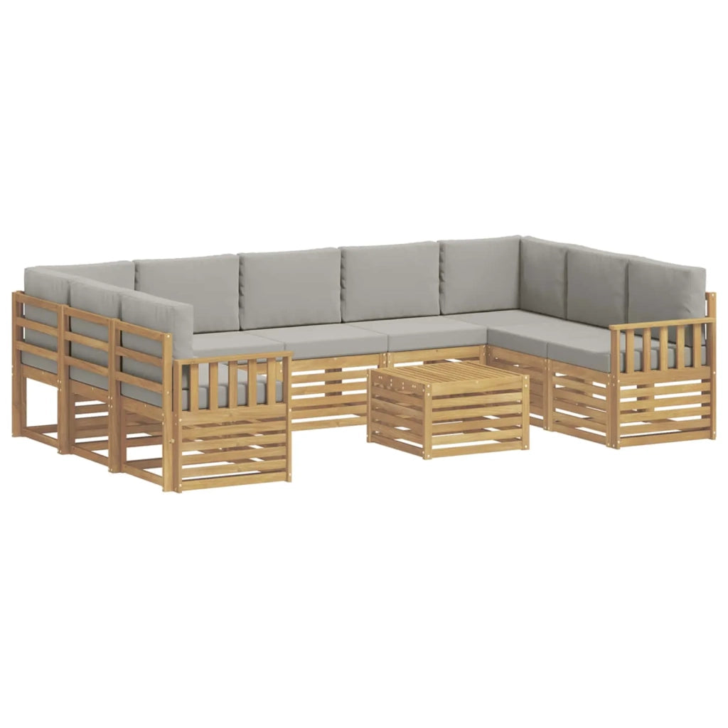 Set di divani da esterno 8 pcs Bianco e Grigio Chiaro