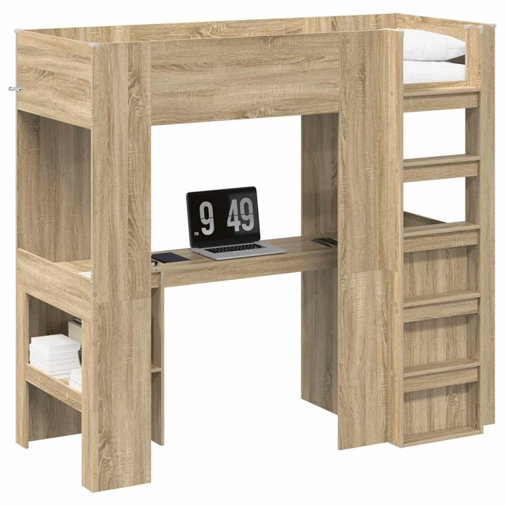 Struttura letto a castello con scrivania Rovere Sonoma 3410429