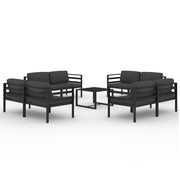 Mobili da giardino mobili da esterno Set di mobili da 9 pezzi con cuscini in alluminio antracite 02_0017891