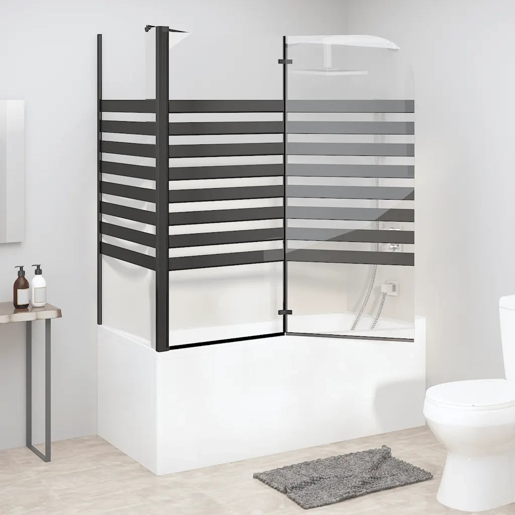Box Doccia a Strisce 120x68x130 cm in Vetro Temperato CFW3062784