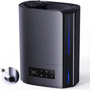 Umidificatore - 6 litri, umidificatore ultrasonico con temperatura costante per la casa con tre modalità, umidificatore silenzioso con multi modalità di umidità e funzione di orario, nero [Classe di Efficienza Energetica A+++ ]
