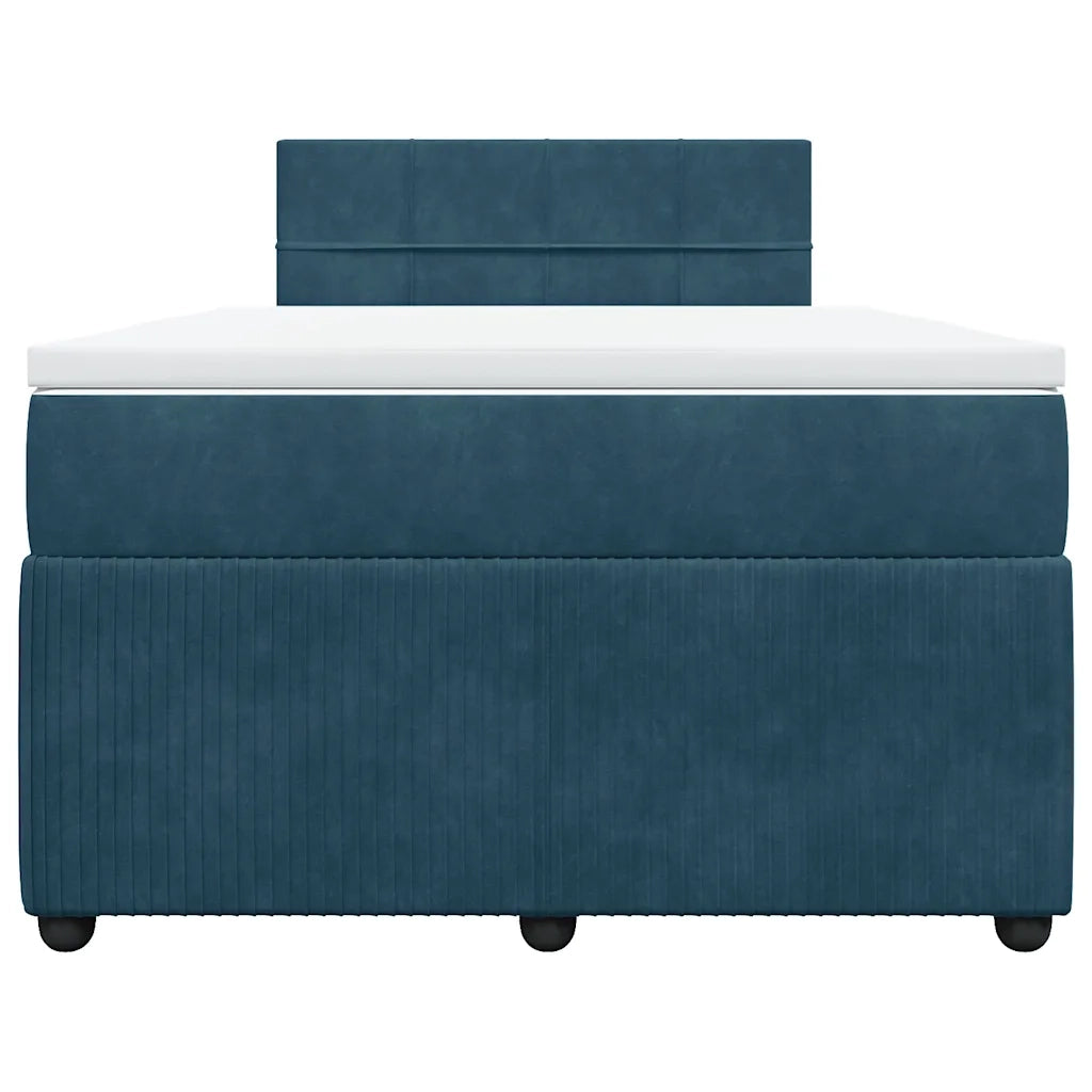 Giroletto a Molle con Materasso Blu 120x190 cm in Velluto 3287690