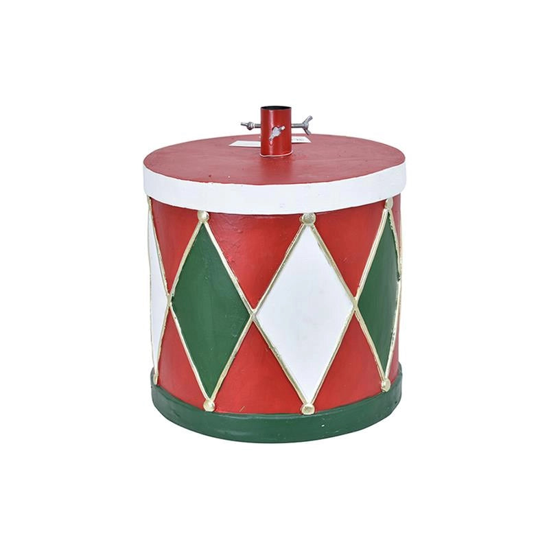 MAURY'S BASE SUPPORTO ALBERO DI NATALE A TAMBURO CON ROMBI COLORATI DIMENSIONI Ø32X31 H CM