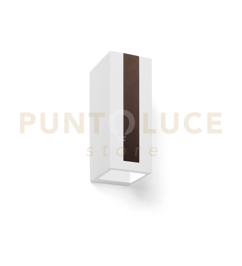 THERA Applique a parete biemissione 2 luci attacco GU10 in gesso bianco con rifinitura Bronzo