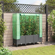 Vaso da Giardino con Copertura per Serra e Ruote 3 pz PP 3423069