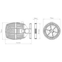 CW-140 Pompa di movimento con controller per acquari 1200-15000l/h 40W Generatore onde