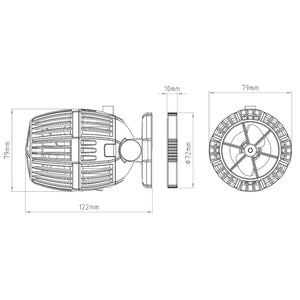 CW-140 Pompa di movimento con controller per acquari 1200-15000l/h 40W Generatore onde