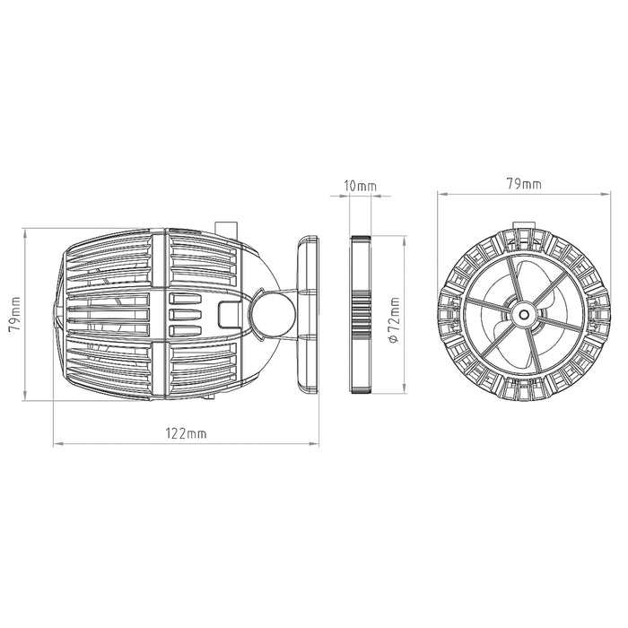 CW-140 Pompa di movimento con controller per acquari 1200-15000l/h 40W Generatore onde