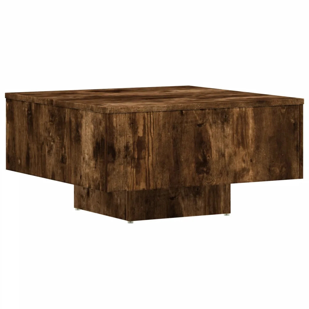 Tavolino-Tavolino da Soggiorno-Tavolino da Salotto Rovere Fumo 60x60x31,5 cm in Legno Multistrato