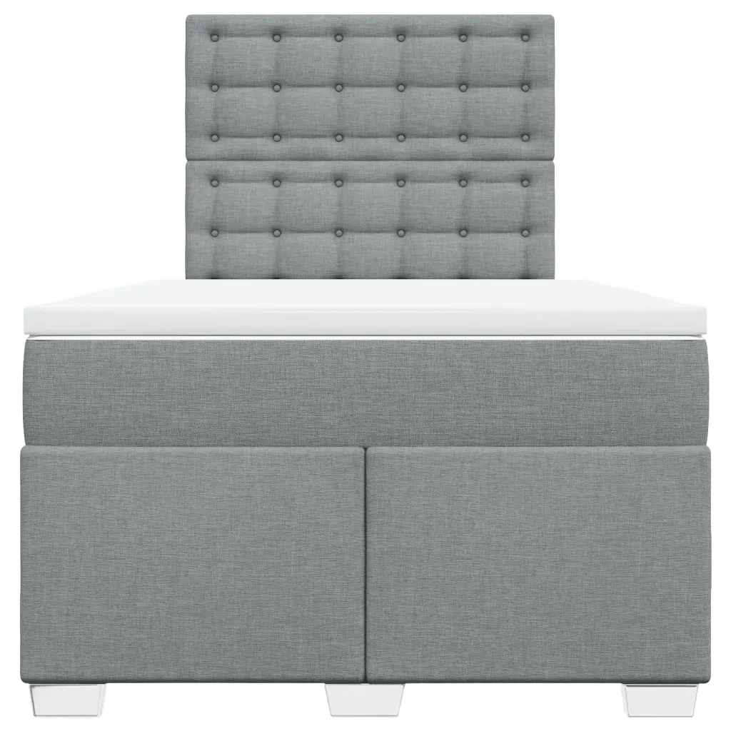Giroletto a Molle con Materasso Grigio Chiaro 120x190cm Tessuto