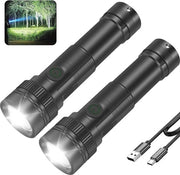 Lanterna LED ricaricabile 10000 Lumen con 4 modalità e regolazione di focalizzazione – compatto e impermeabile per camping e emergenze