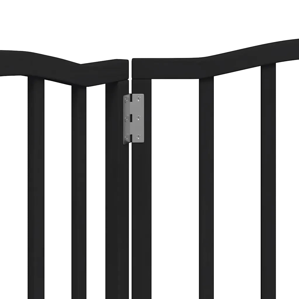 vidaXL Cancello per Cani Pieghevole 3 Pannelli Nero 150cm Legno Pioppo