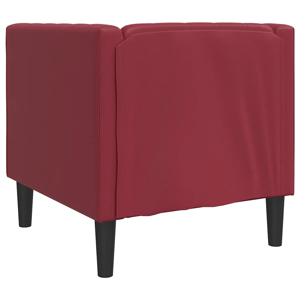 Divano Sedia-Poltrona Chesterfield Rosso Vino in Similpelle