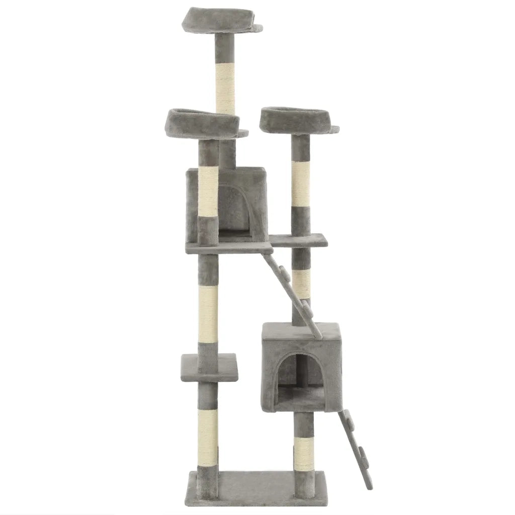 Albero per Gatti con Tiragraffi in Sisal 170 cm Grigio CFW7824444
