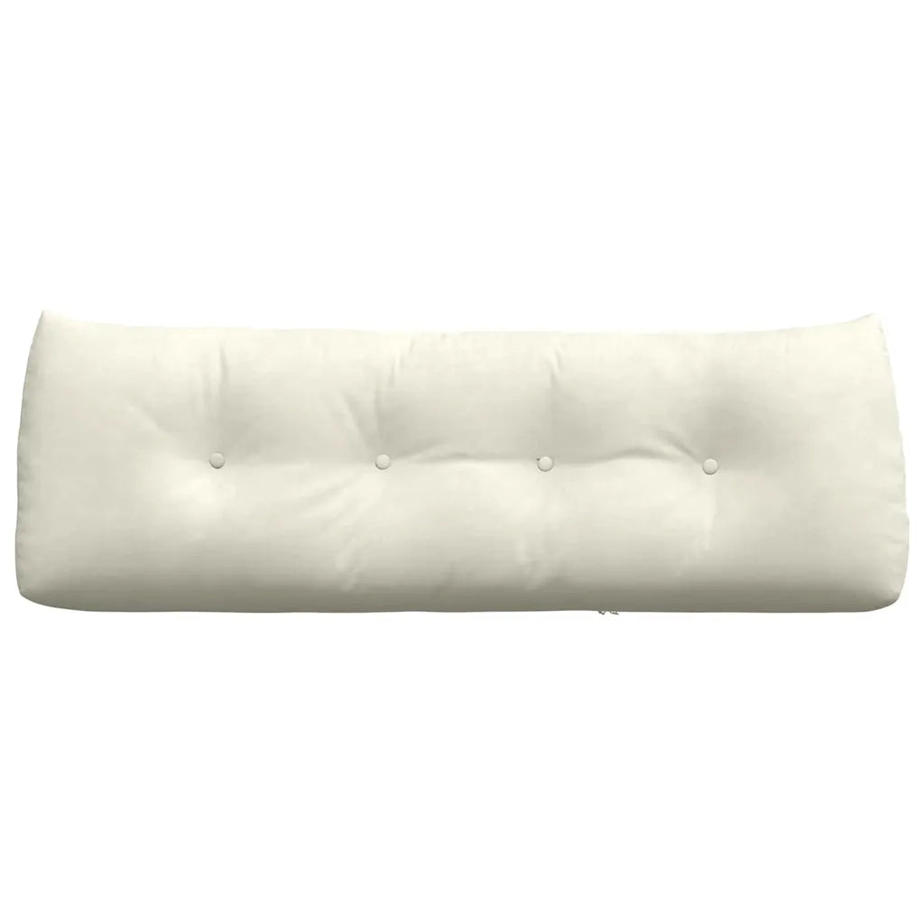Cuscino per Schiena Crema 140 x 24 x 50 cm Velluto 42014525