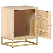 Comodino 40x30x50 cm in Legno Massello di Mango e Ferro 372009