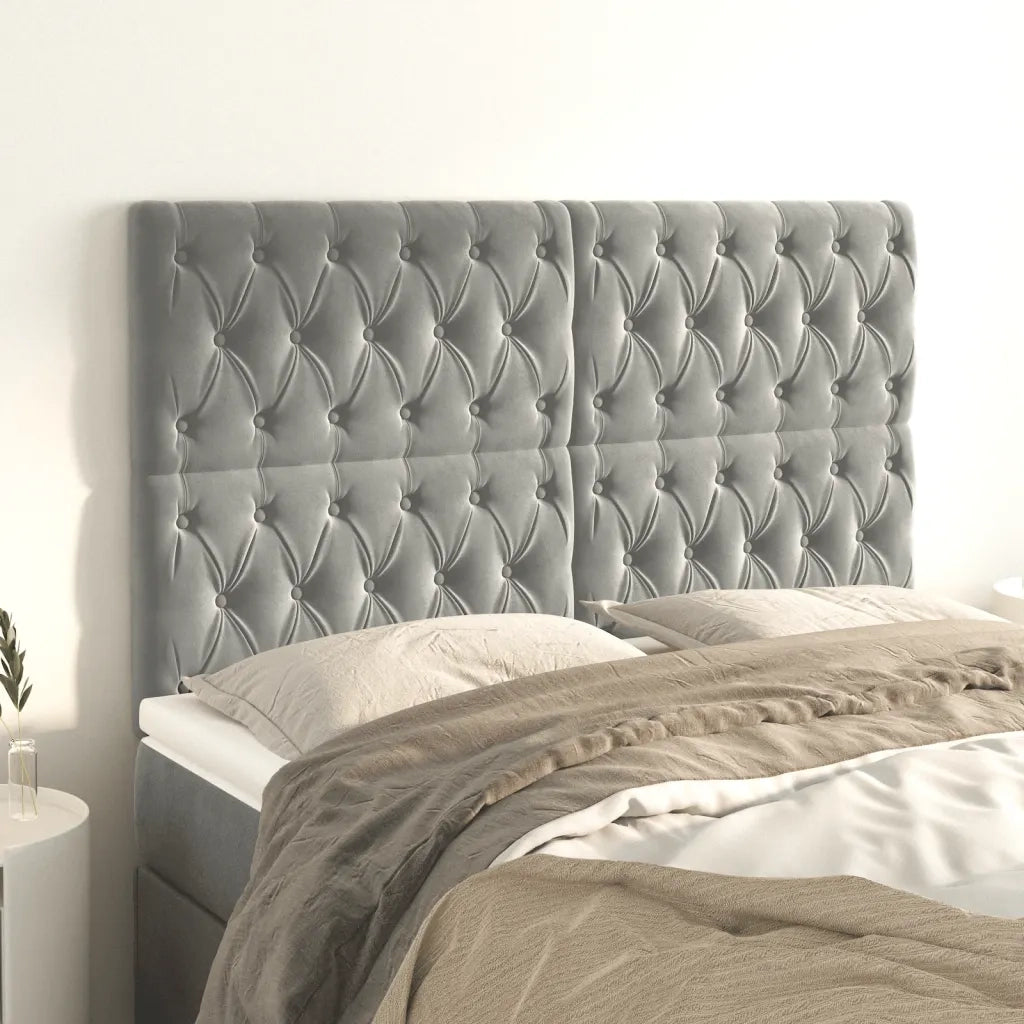 Testiera Grigio Chiaro 160x7x118/128 cm Velluto 3116722