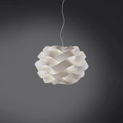 Sospensione Moderna Cloud Polilux ® Bianco E Metallo Cromo 1 Luce E27 D.50Cm