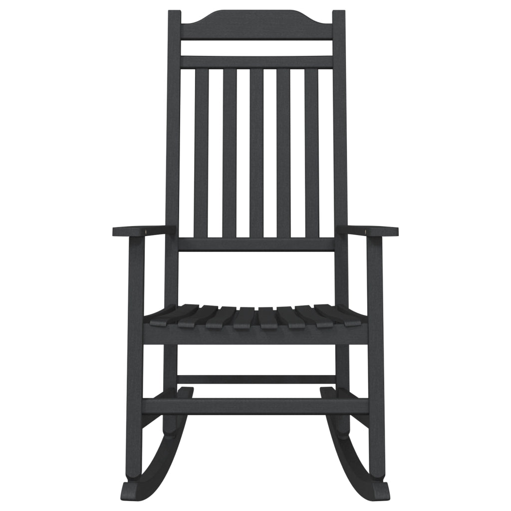 Sedia a dondolo da giardino Nera 65x84x114 cm HDPE