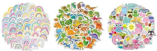 Sticker Regenboho - 300 pezzi - Impermeabile - Resistente alle abrasioni - Sticker DIY - PVC Autoadesivo - Modelli unici