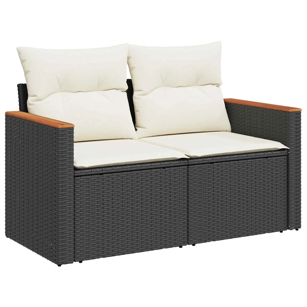 Set Divano da Giardino 9 pcs Nero polyrattan 3362925