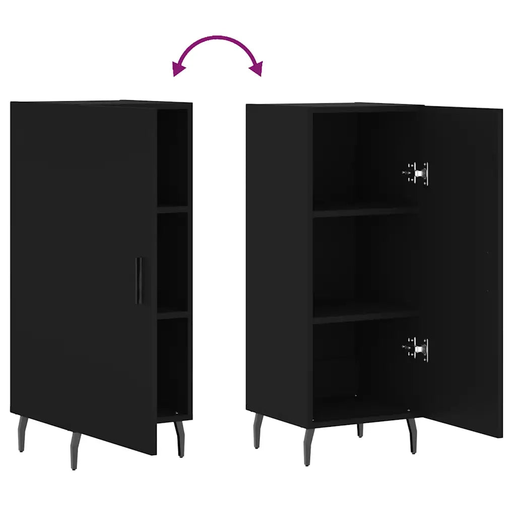 Credenza | Madia | Buffet da pranzo | Armadio da pranzo Nero 34,5x34x90 cm in Legno Multistrato