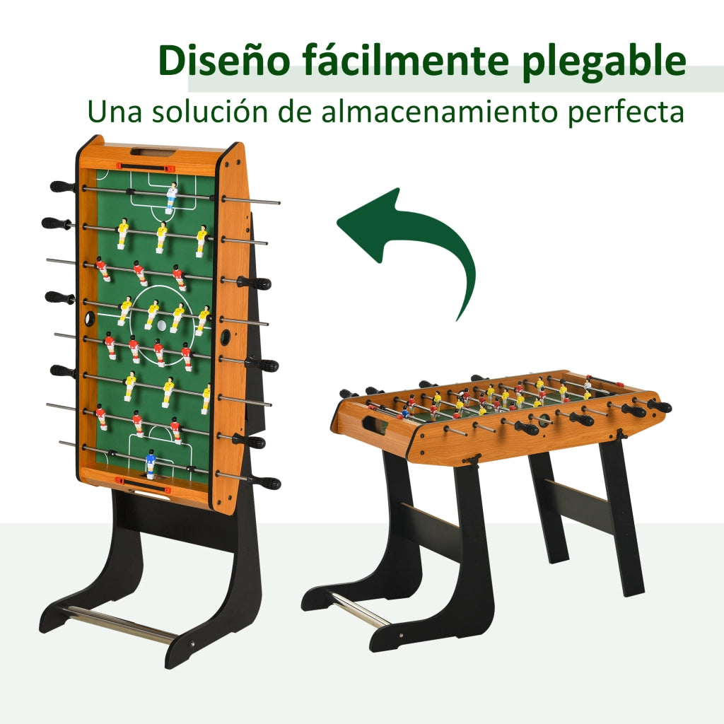 Tavolo da calcio balilla con 22 giocatori ¨C zephmum ¨C 98x42x62,5 cm naturale e nero