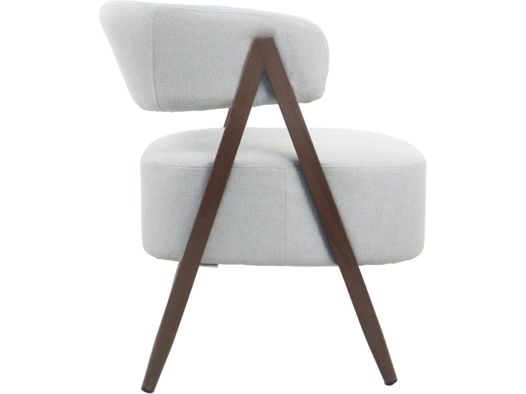 Poltrona "Astra" con struttura in finto legno - Grigio chiaro