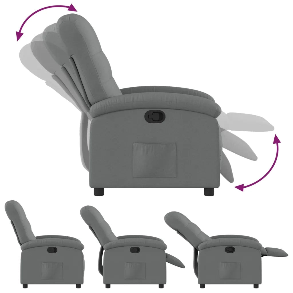Divano Sedia-Poltrona reclinabile in tessuto grigio scuro 401502
