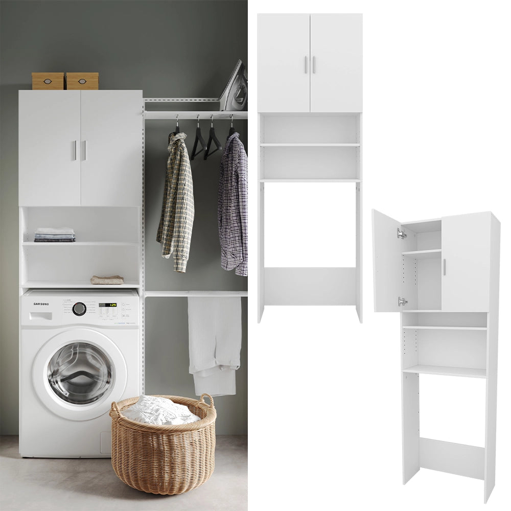 Vicco Mobile lavatrice Bianco 64 x 190 cm con 2 ante corte