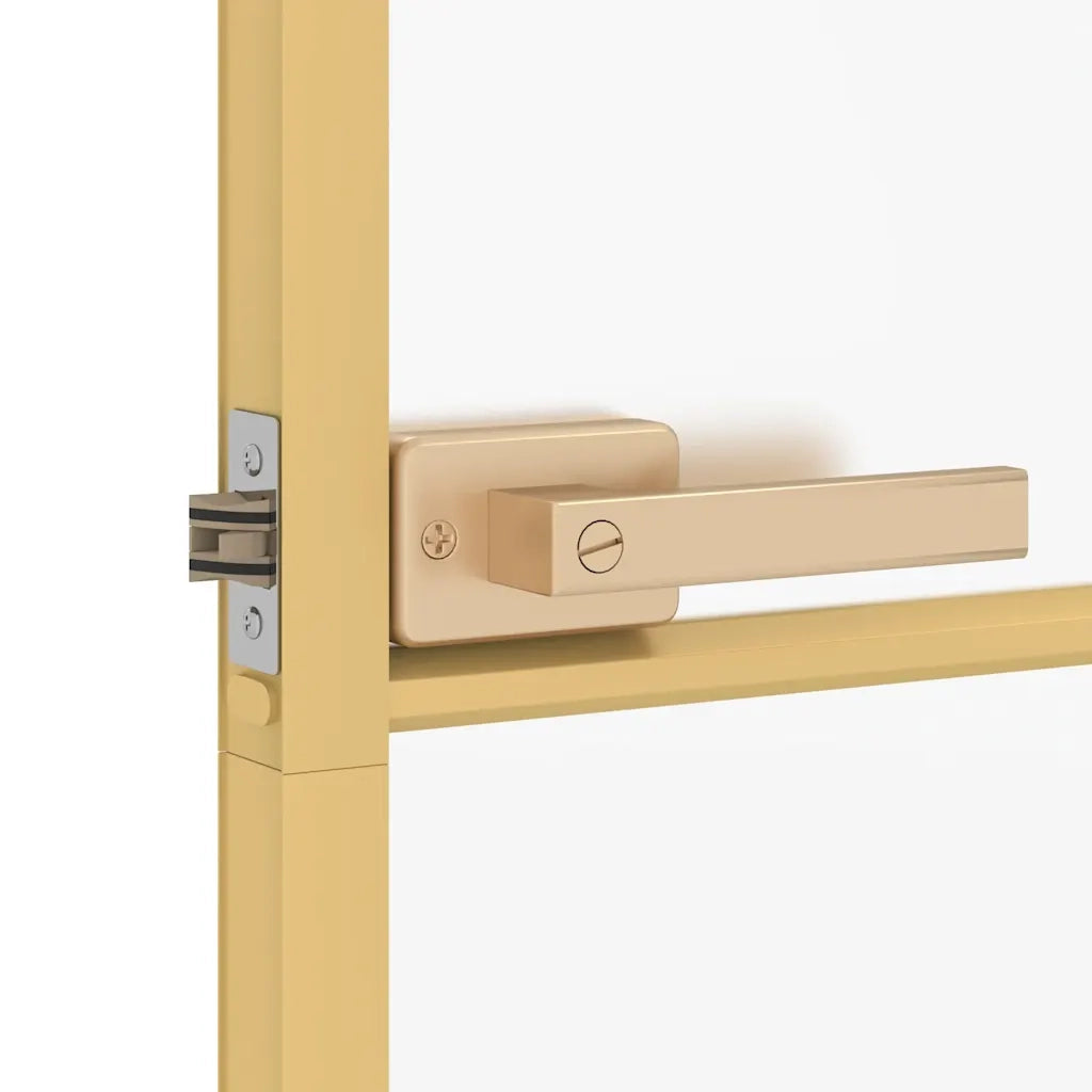 Porta Interni Sottile Oro 93x201,5cm Vetro Temperato Alluminio 155138